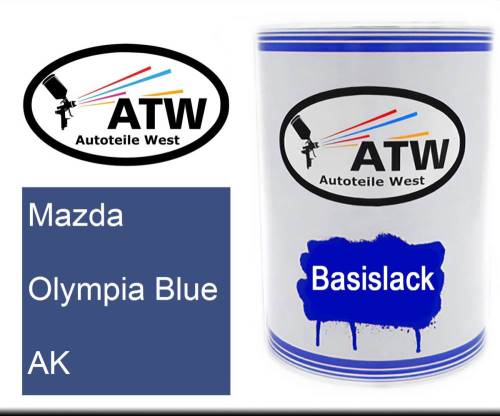 Mazda, Olympia Blue, AK: 500ml Lackdose, von ATW Autoteile West.